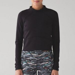 Lululemon Hill And Valley Mock Neck-Black - Size 8